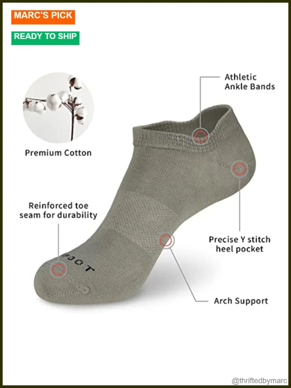 10-20 Pairs Thin Cotton Low Cut Ankle Socks, Multipack